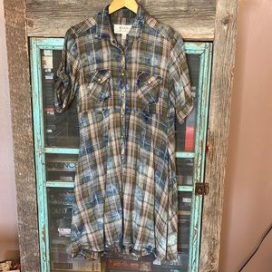 Ryan Michael Flair Shirt Dress